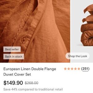 Quince European Linen Duvet Cover Set - Warm Terracotta